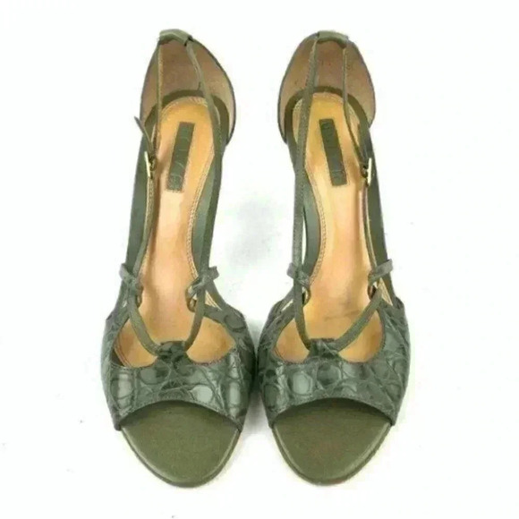 Unisa Heel 9.5 Leif Green Leather Tortoise Print - Picture 3 of 10